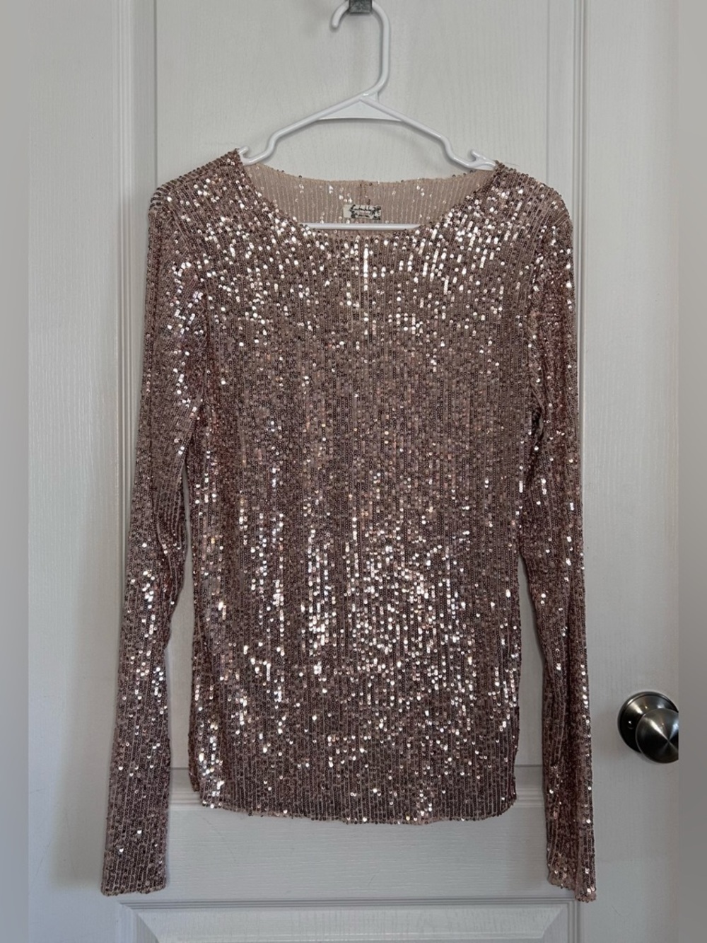 Intimately Free People NWT M Pink Sequins Shirt Club Barbiecore Coquette Bodycon